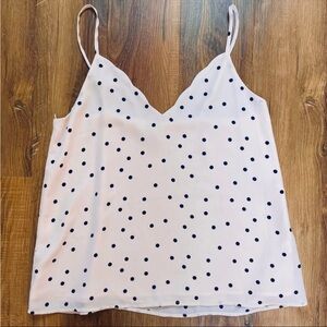 Socialite pale pink camisole with navy polka dots medium